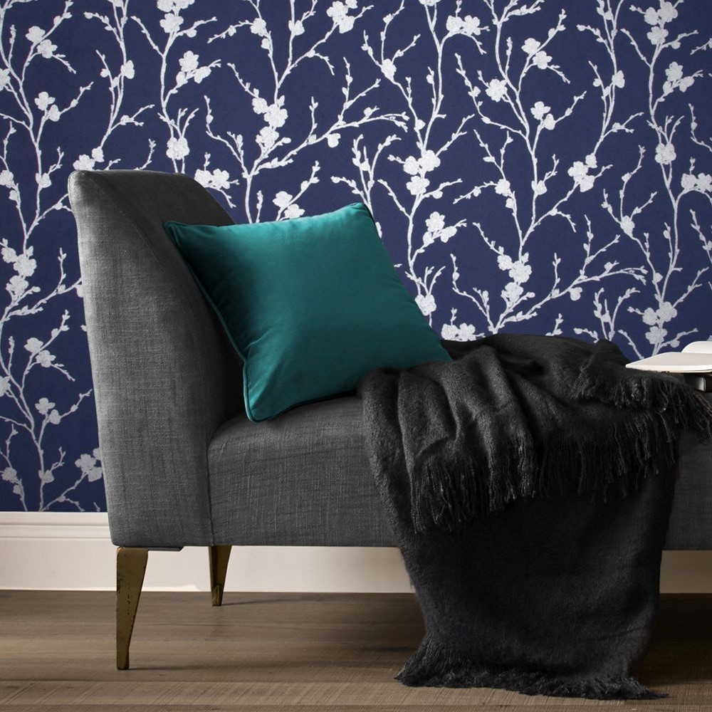 Meiying Wallpaper 103523 by Graham & Brown in Cobalt Blue